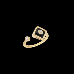 Bague carré Toi & Moi YG / D - O