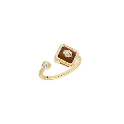 Bague carré Toi & Moi YG / D - TE