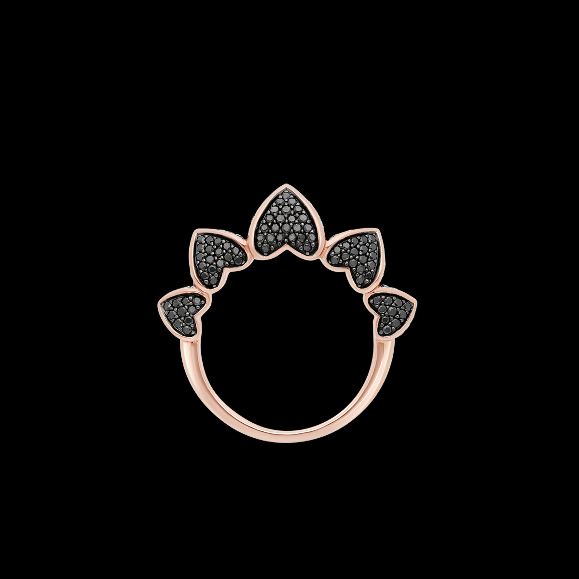 Bague moyen modèle 5 cœurs PG / BD