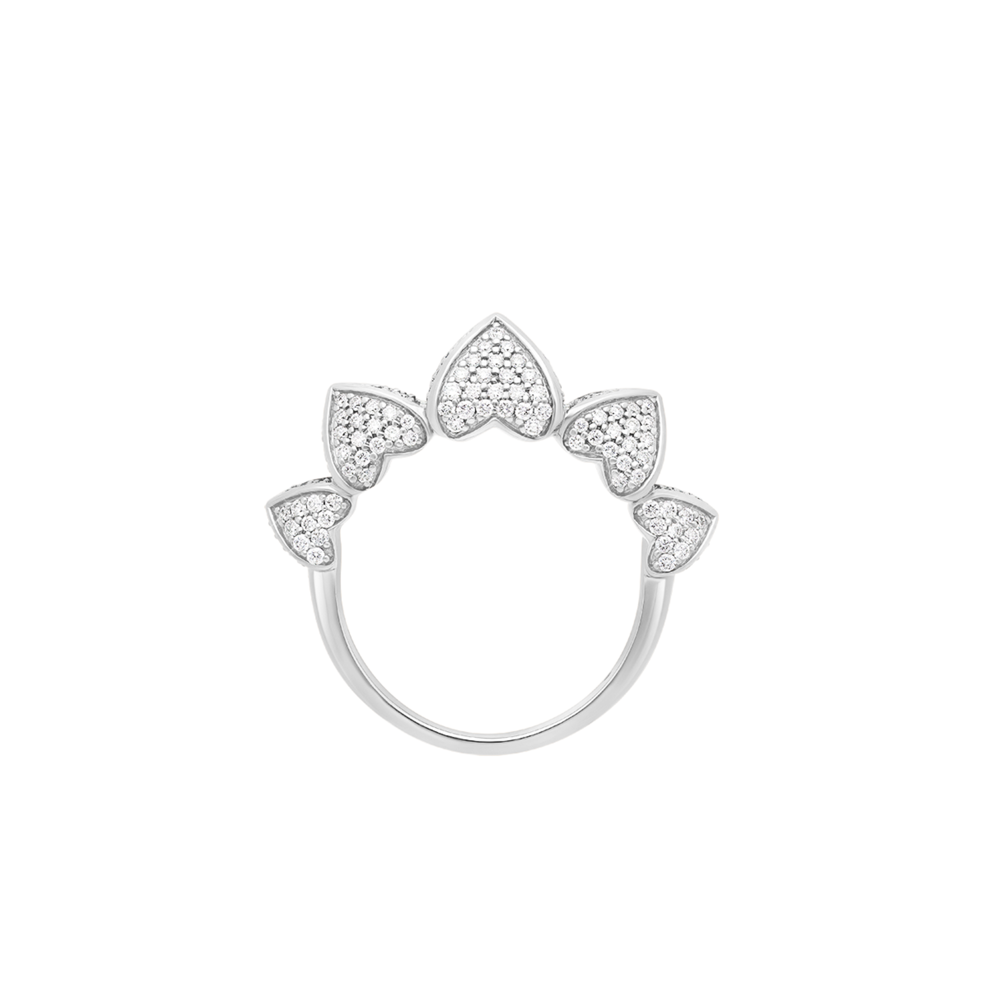 Bague moyen modèle 5 cœurs WG / D