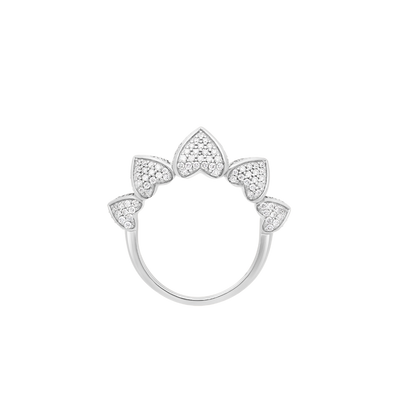 Bague moyen modèle 5 cœurs WG / D