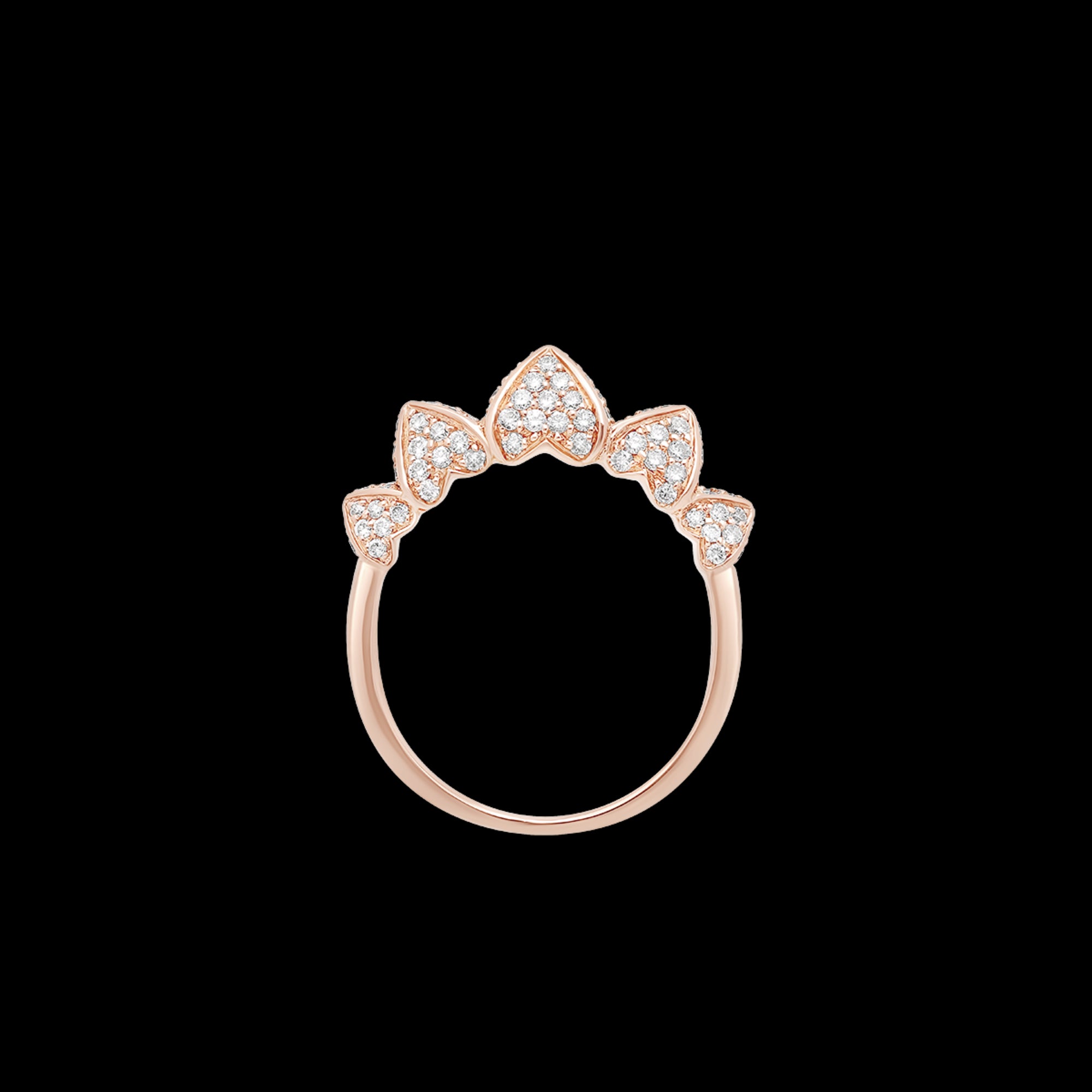 Bague petit modèle 5 cœurs PG / D