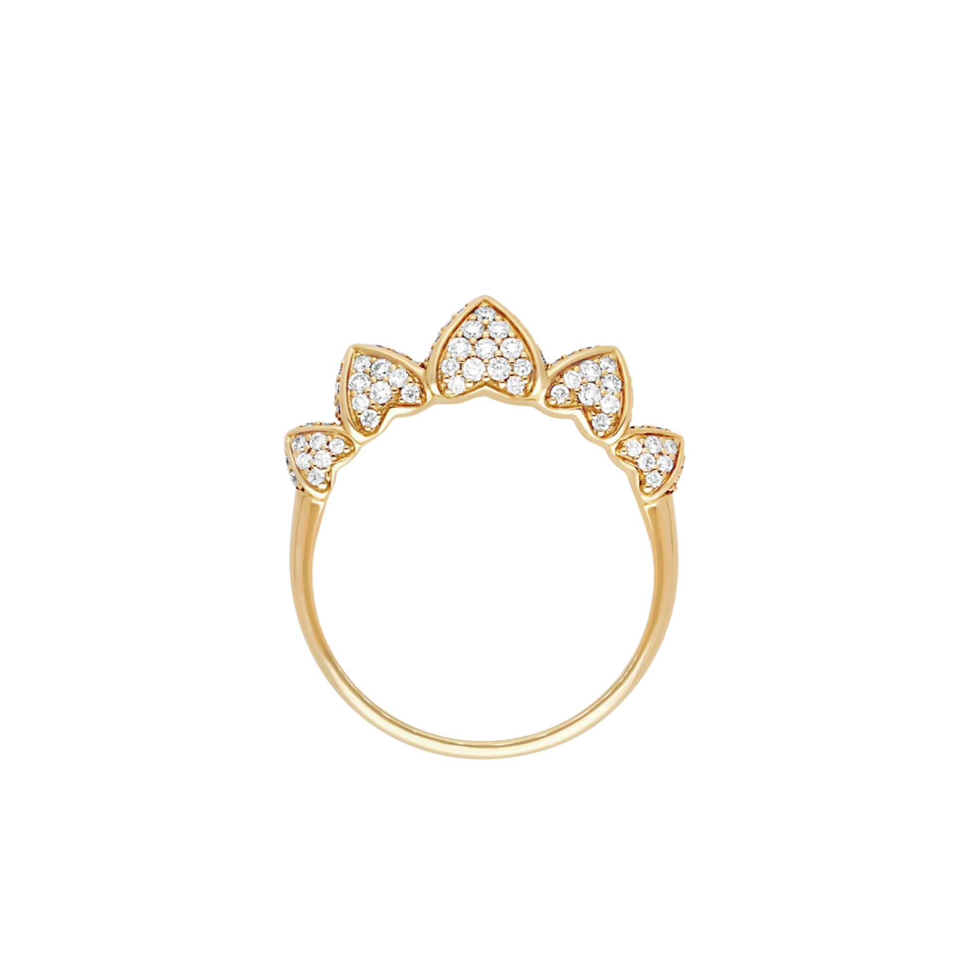 Bague petit modèle 5 cœurs YG / D