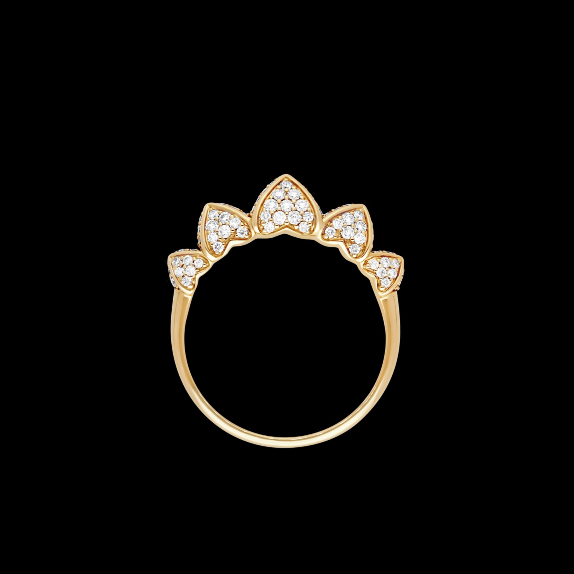 Bague petit modèle 5 cœurs YG / D