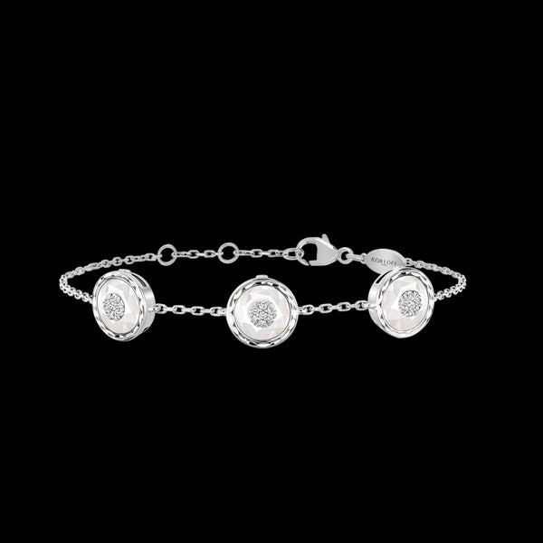 Bracelet chaîne 3 ronds WG / D - MOP