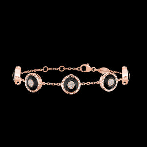 Bracelet chaîne 5 ronds PG / D - O