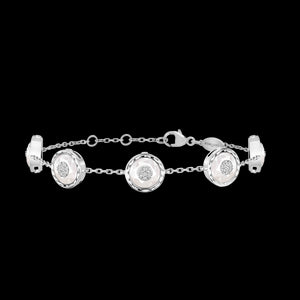 Bracelet chaîne 5 ronds WG / D - MOP