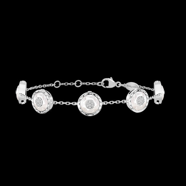 Bracelet chaîne 5 ronds WG / D - MOP