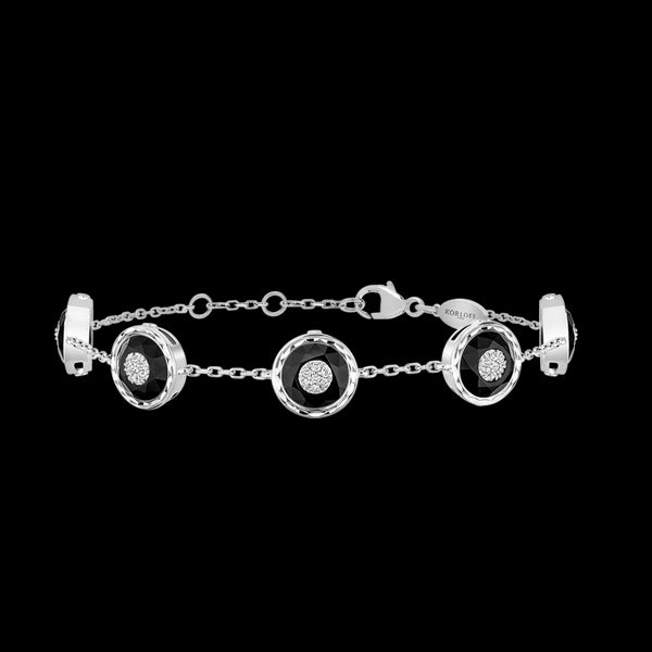 Bracelet chaîne 5 ronds WG / D - O