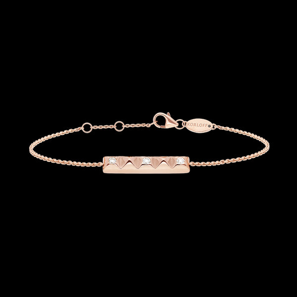 Bracelet chaîne petit modèle 5 cœurs PG / D