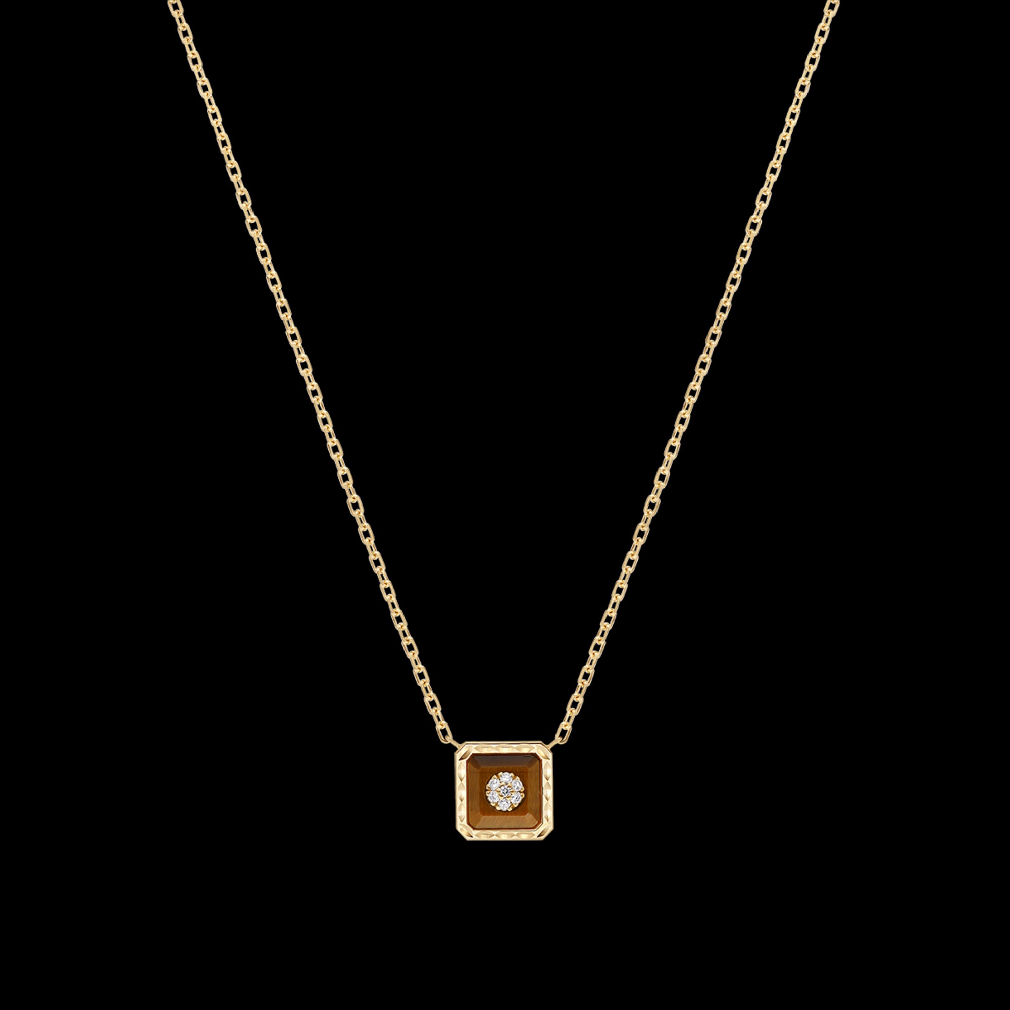 Collier carré YG / D - TE