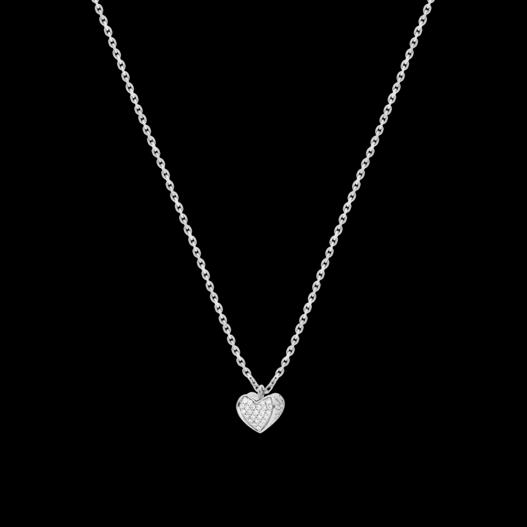 Collier moyen modèle 1 cœur WG / D