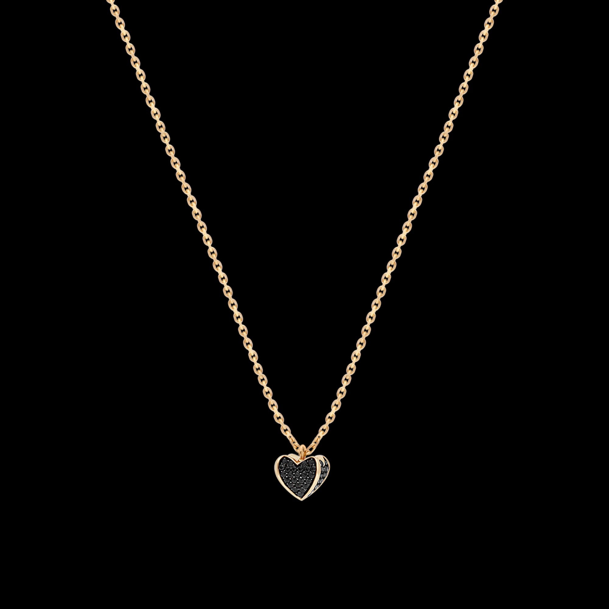 Collier moyen modèle 1 cœur YG / BD