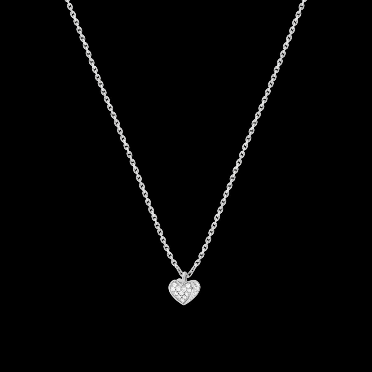 Collier petit modèle 1 cœur WG / D